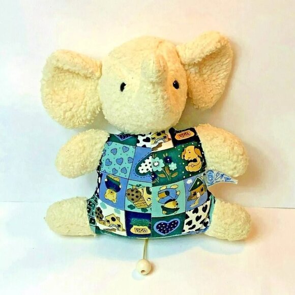 EFIE MADE GERMANY Musical Elephan Plush Pillow Pull String Stuffed Toy WORKS! - Picture 1 of 11